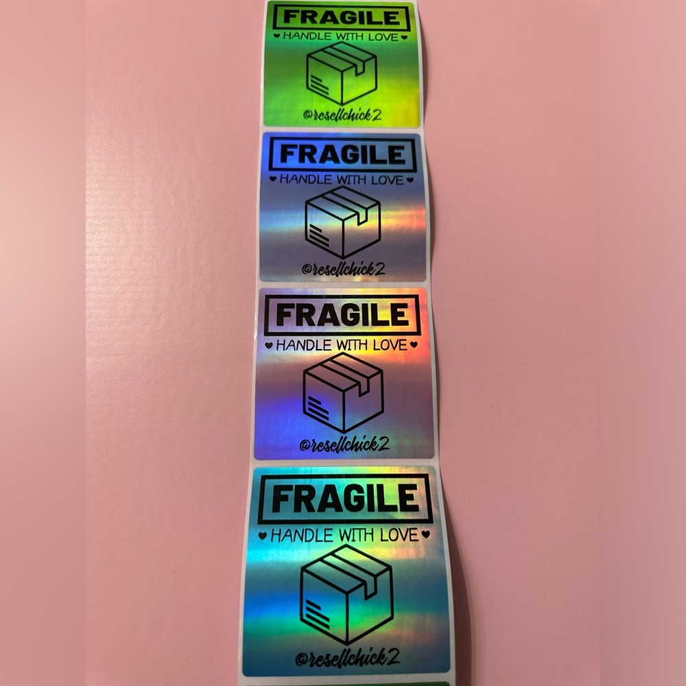 50 ct. Custom 3”x3” Multi-Color Rainbow Holographic Square Sticker Labels - Picture 10 of 13